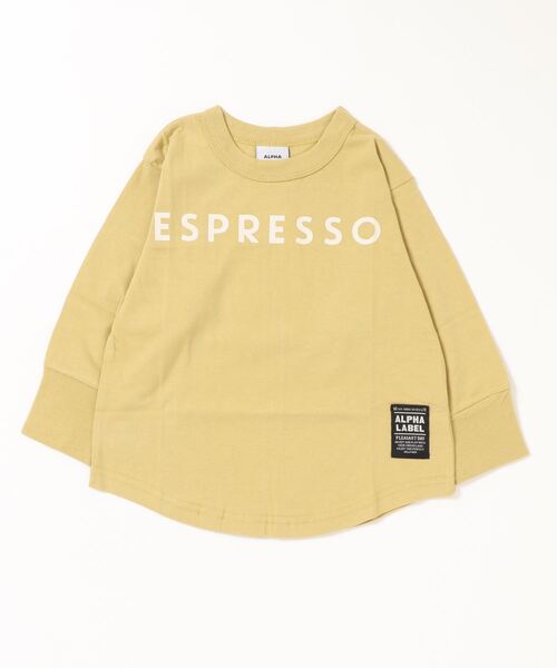 ALPHA LABEL(アルファーレーベル)の「CAFE LOGO T-SHIRTS(Tシャツ/カットソー・キッズ・ブラック/ピンク/カーキ/サックスブルー/オフホワイト/ベージュ・100/110/120/130/150/140/90)」の3枚目の写真