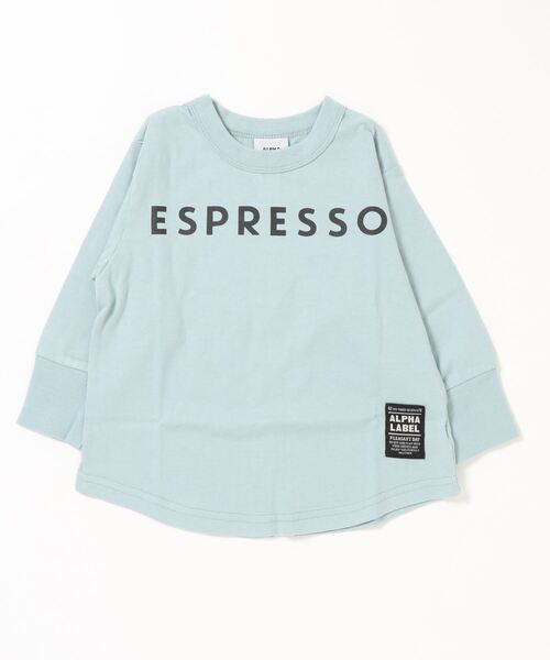 ALPHA LABEL(アルファーレーベル)の「CAFE LOGO T-SHIRTS(Tシャツ/カットソー・キッズ・ブラック/ピンク/カーキ/サックスブルー/オフホワイト/ベージュ・100/110/120/130/150/140/90)」の5枚目の写真