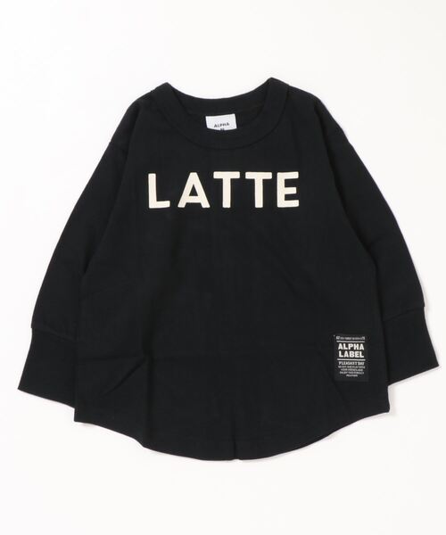 ALPHA LABEL(アルファーレーベル)の「CAFE LOGO T-SHIRTS(Tシャツ/カットソー・キッズ・ブラック/ピンク/カーキ/サックスブルー/オフホワイト/ベージュ・100/110/120/130/150/140/90)」の1枚目の写真