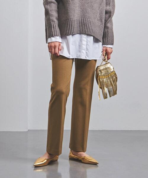 UNITED ARROWS(ユナイテッドアローズ)の「<UNITED ARROWS>PONTE フレアパンツ W(その他パンツ・レディース・ブラック/ベージュ・38/36/34)」の1枚目の写真