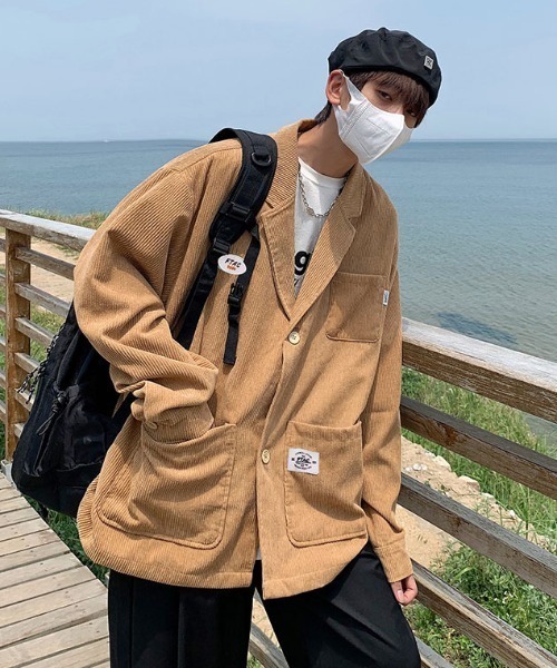 ワッペン付きコーデュロイワークジャケット（ブルゾン）｜MGV