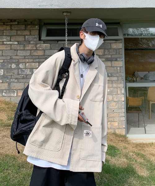 ワッペン付きコーデュロイワークジャケット（ブルゾン）｜MGV