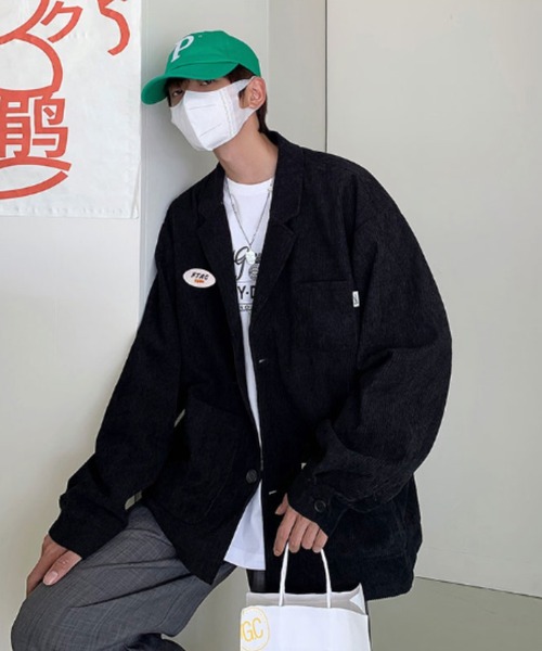 ワッペン付きコーデュロイワークジャケット（ブルゾン）｜MGV