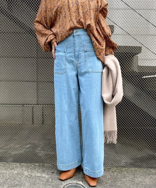 RIVE DROITE(リヴドロワ)の「《2サイズ展開》美脚デニムが今季も登場 サイドポケットデニムパンツ(デニムパンツ・レディース・ネイビー/ブルー・38/36)」の2枚目の写真