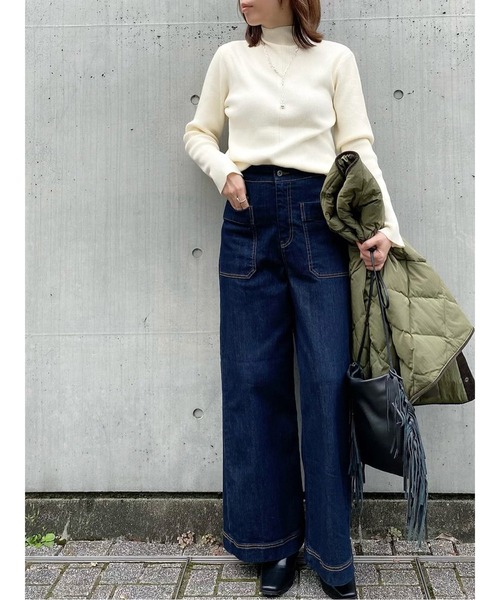 RIVE DROITE(リヴドロワ)の「《2サイズ展開》美脚デニムが今季も登場 サイドポケットデニムパンツ(デニムパンツ・レディース・ネイビー/ブルー・38/36)」の6枚目の写真