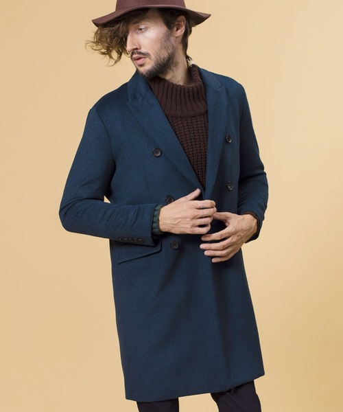 NO ID.（ノーアイディ）の「【NO ID.】Melton W Breasted Chester Coat / メルトン ダブル ブレスト チェスター コート（チェスターコート・メンズ・ブラック/オフホワイト/ブラウン系その他/ブルーグリーン・1/2）」の4枚目の写真