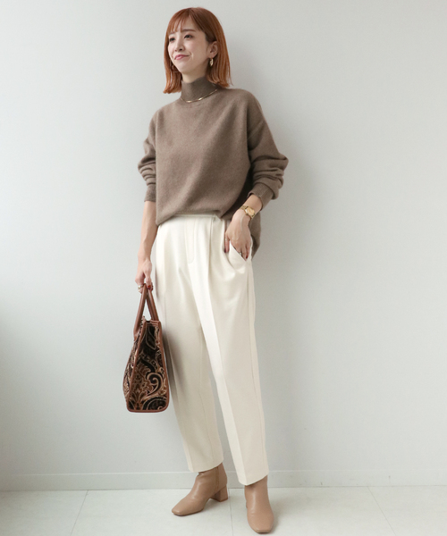 Simplicite（サンプリシテ）の「起毛TR テーパードパンツ◆（スラックス・レディース・ホワイト/ブラック・FREE）」の21枚目の写真