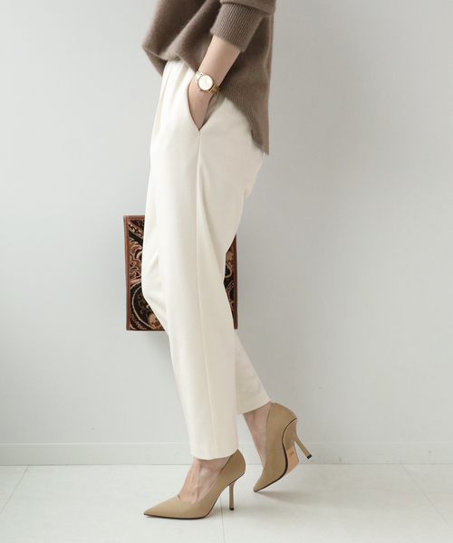 Simplicite（サンプリシテ）の「起毛TR テーパードパンツ◆（スラックス・レディース・ホワイト/ブラック・FREE）」の20枚目の写真