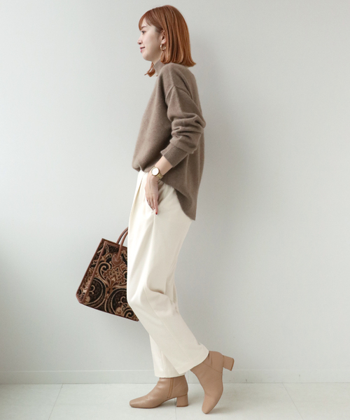 Simplicite（サンプリシテ）の「起毛TR テーパードパンツ◆（スラックス・レディース・ホワイト/ブラック・FREE）」の19枚目の写真