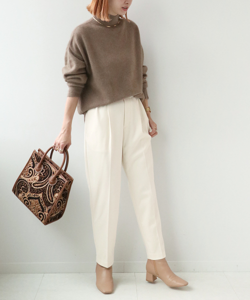 Simplicite（サンプリシテ）の「起毛TR テーパードパンツ◆（スラックス・レディース・ホワイト/ブラック・FREE）」の16枚目の写真