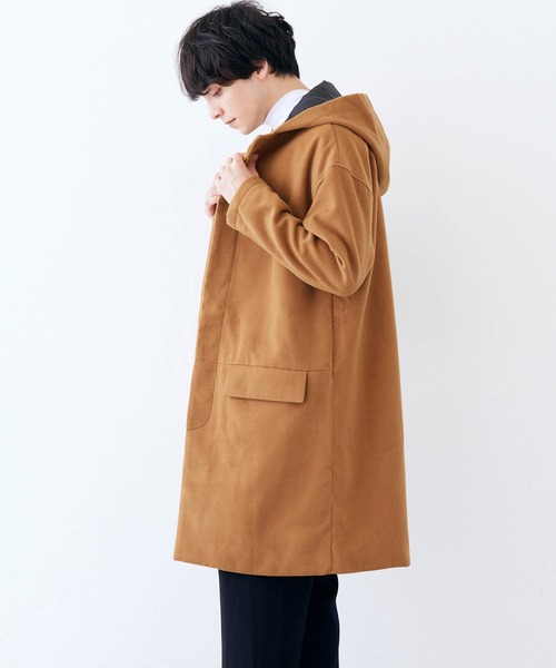 Anchor Smith（アンカー スミス）の「オーバーサイズテックウールシャギーメルトンフーデッドロングコート（ダウンジャケット/コート・メンズ・キャメル・M/L）」の12枚目の写真