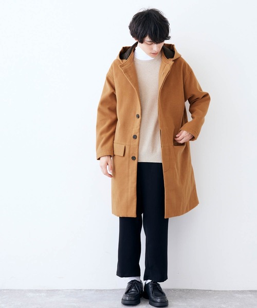 Anchor Smith（アンカー スミス）の「オーバーサイズテックウールシャギーメルトンフーデッドロングコート（ダウンジャケット/コート・メンズ・キャメル・M/L）」の13枚目の写真
