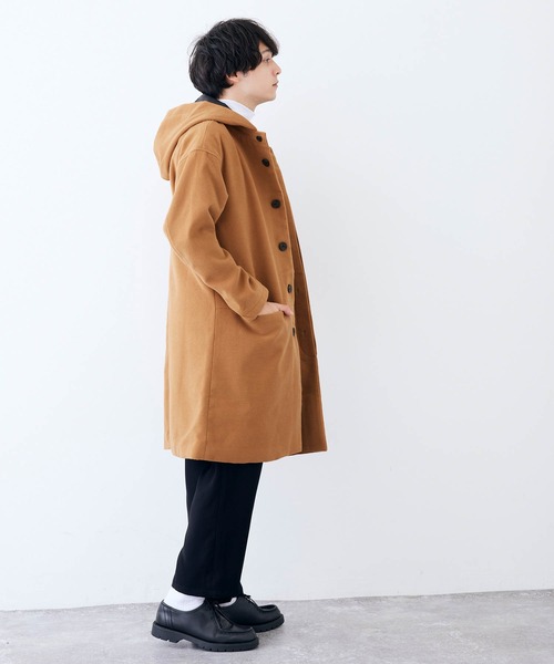 Anchor Smith（アンカー スミス）の「オーバーサイズテックウールシャギーメルトンフーデッドロングコート（ダウンジャケット/コート・メンズ・キャメル・M/L）」の14枚目の写真