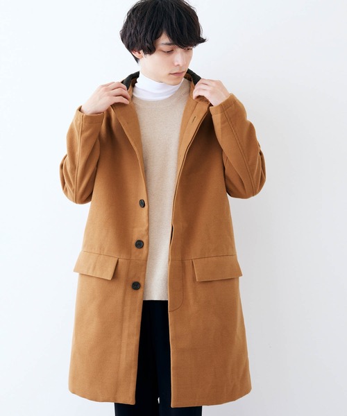 Anchor Smith（アンカー スミス）の「オーバーサイズテックウールシャギーメルトンフーデッドロングコート（ダウンジャケット/コート・メンズ・キャメル・M/L）」の10枚目の写真