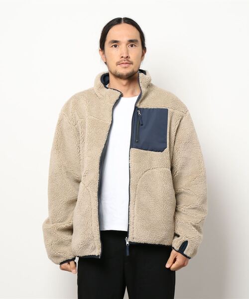 ikka（イッカ）の「リバーシブルボアフリースブルゾン（ブルゾン・メンズ・ブラック/ベージュ/オフホワイト・L/M/XL）」の9枚目の写真
