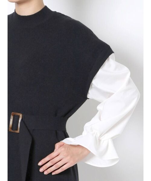 dazzlin（ダズリン）の「2WAYシャツニットワンピース（ワンピース・レディース・ブラック/ブラウン/モカ・FREE）」の5枚目の写真