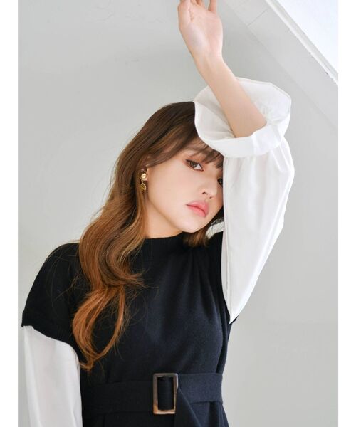 dazzlin（ダズリン）の「2WAYシャツニットワンピース（ワンピース・レディース・ブラック/ブラウン/モカ・FREE）」の6枚目の写真