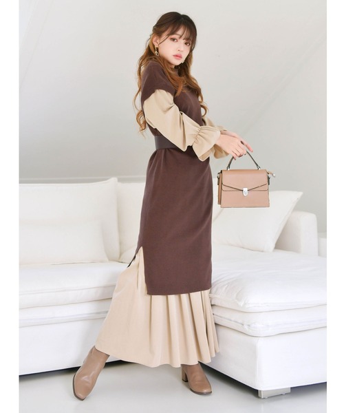 dazzlin（ダズリン）の「2WAYシャツニットワンピース（ワンピース・レディース・ブラック/ブラウン/モカ・FREE）」の14枚目の写真