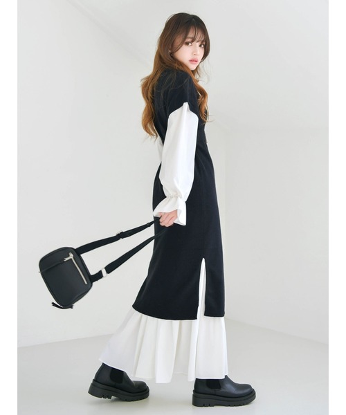 dazzlin（ダズリン）の「2WAYシャツニットワンピース（ワンピース・レディース・ブラック/ブラウン/モカ・FREE）」の17枚目の写真