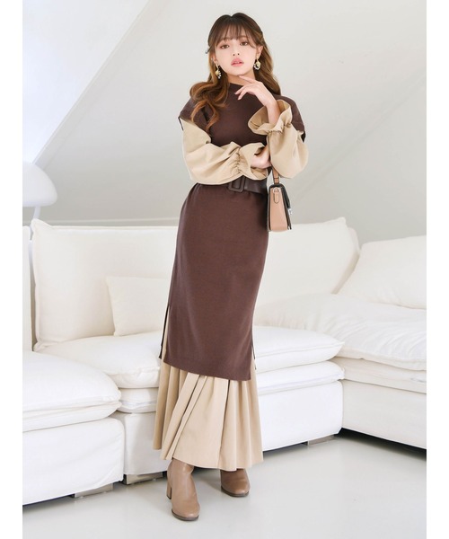 dazzlin（ダズリン）の「2WAYシャツニットワンピース（ワンピース・レディース・ブラック/ブラウン/モカ・FREE）」の16枚目の写真