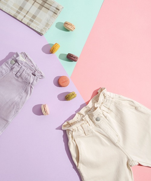 BRANSHES（ブランシェス）の「【あったか / マカロンパンツ】テーパードシルエットロングパンツ（チノパンツ・キッズ・ベージュ/ラベンダー/アイボリー・130/100/120/90/110/140/150）」の2枚目の写真