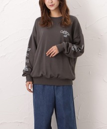 Mac-House | ビッグシルエット 刺繍 裏毛スウェットトレーナー(スウェット)