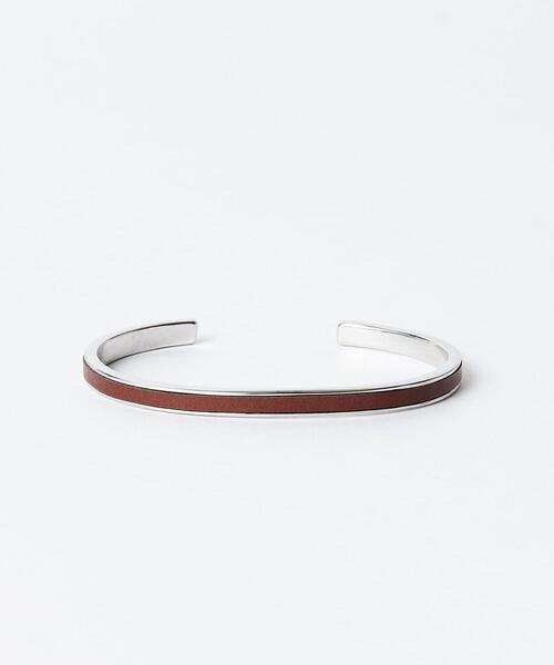 BEAUTY&YOUTH UNITED ARROWS（ビューティーアンドユースユナイテッドアローズ）の「【WEB限定】 by レザー/ブラス バングル（バングル/リストバンド・メンズ・ブラック/ダークブラウン・FREE）」の7枚目の写真