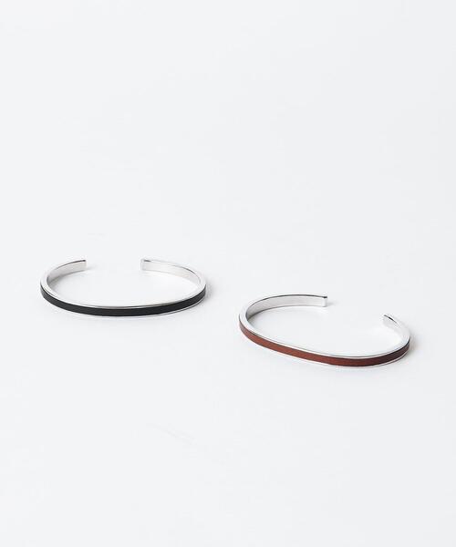 BEAUTY&YOUTH UNITED ARROWS（ビューティーアンドユースユナイテッドアローズ）の「【WEB限定】 by レザー/ブラス バングル（バングル/リストバンド・メンズ・ブラック/ダークブラウン・FREE）」の13枚目の写真