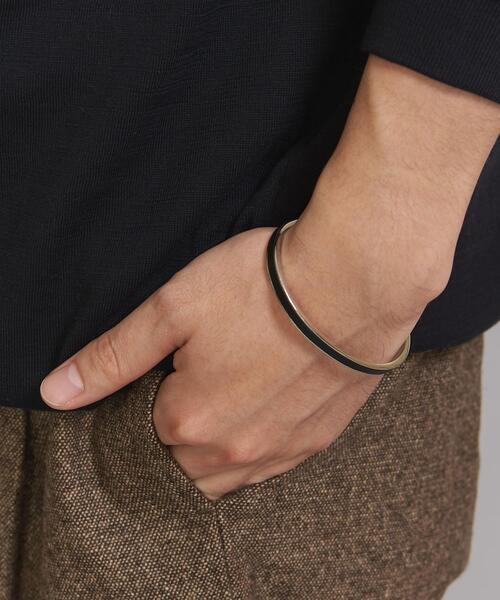 BEAUTY&YOUTH UNITED ARROWS（ビューティーアンドユースユナイテッドアローズ）の「【WEB限定】 by レザー/ブラス バングル（バングル/リストバンド・メンズ・ブラック/ダークブラウン・FREE）」の10枚目の写真