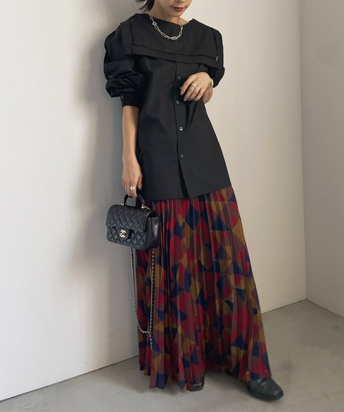 Ameri VINTAGE ロングスカートHEATHER RETRO SKIRT Ameri（アメリ）の「HEATHER RETRO SKIRT（スカート）」 - WEAR