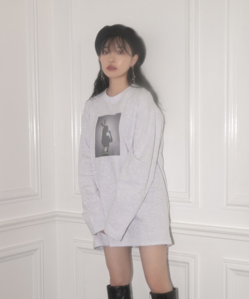 未着用!ANDGEEBEE アンジービー ユニセックス ロゴファーロンT グレー ANDGEEBEE(アンジービー)の「UNISEX バニーシルエットロンT(T