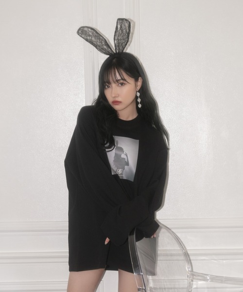 未着用!ANDGEEBEE アンジービー ユニセックス ロゴファーロンT グレー ANDGEEBEE(アンジービー)の「UNISEX バニーシルエットロンT(T