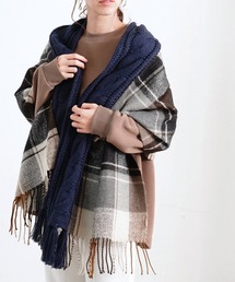 Fizz | 【Fizz/フィズ】　ケーブル×チェック異素材MIXマフラー(マフラー)