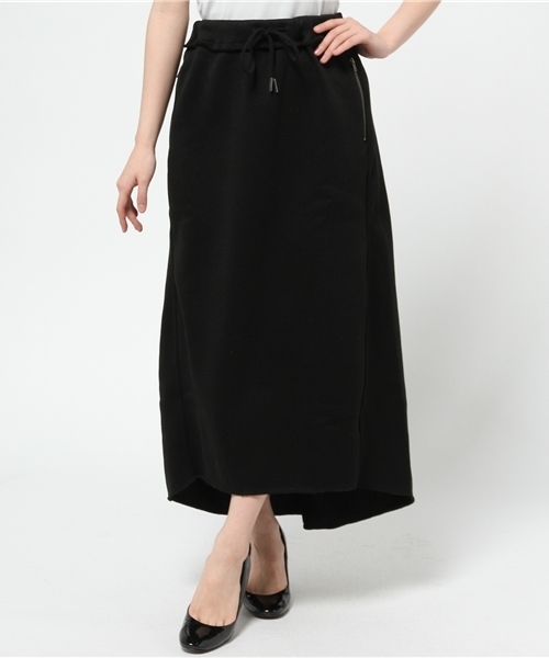 AZUL by moussy（アズールバイマウジー）の「T裏起毛天竺バックドロップマキシSK（スカート・レディース・トップグレー/ブラック/ネイビー・MEDIUM/LARGE/SMALL）」の2枚目の写真