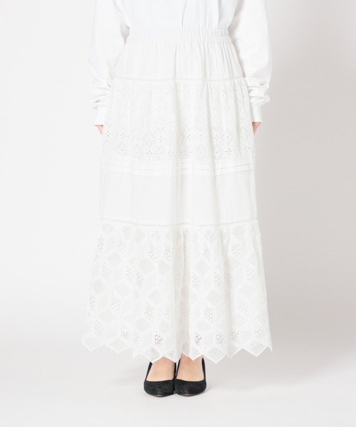 SLOBE IENA(スローブイエナ)の「コットンレーススカート◆(スカート・レディース・ホワイト・FREE)」の9枚目の写真
