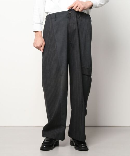 my beautiful landlet（マイビューティフルランドレット）の「【my beautiful landlet】 tropical wool pin stripe mix wide pants（その他パンツ・メンズ・チャコールグレー/ブラック/ネイビー・1/2/0）」の14枚目の写真