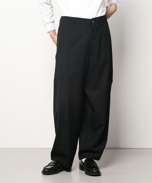 my beautiful landlet（マイビューティフルランドレット）の「【my beautiful landlet】 tropical wool pin stripe mix wide pants（その他パンツ・メンズ・チャコールグレー/ブラック/ネイビー・1/2/0）」の6枚目の写真