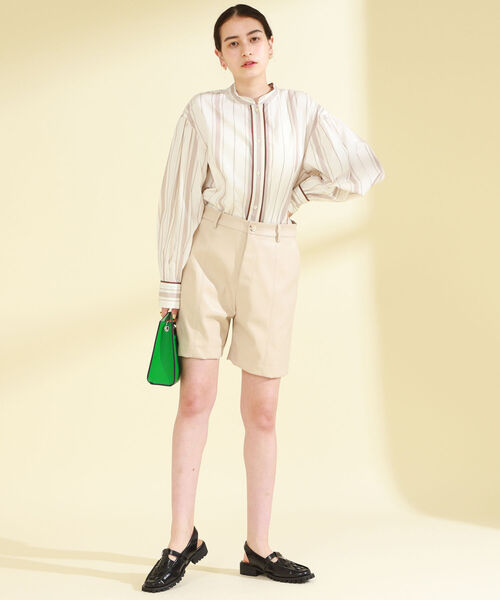 Ray BEAMS（レイビームス）の「Ray BEAMS / マルチストライプ バンドカラー シャツ（シャツ/ブラウス・レディース・ホワイト/ベージュ・ONE SIZE）」の6枚目の写真