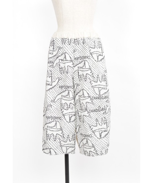 gomme（ゴム）の「オープンハンドJQ　ヘム切替パンツ（その他パンツ・レディース・ブラック/アイボリー・MEDIUM）」の2枚目の写真