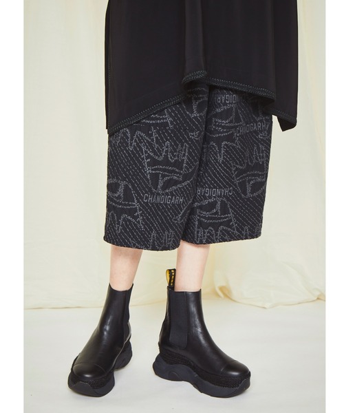 gomme（ゴム）の「オープンハンドJQ　ヘム切替パンツ（その他パンツ・レディース・ブラック/アイボリー・MEDIUM）」の3枚目の写真