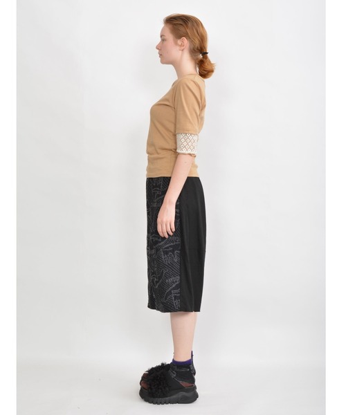 gomme（ゴム）の「オープンハンドJQ　ヘム切替パンツ（その他パンツ・レディース・ブラック/アイボリー・MEDIUM）」の5枚目の写真