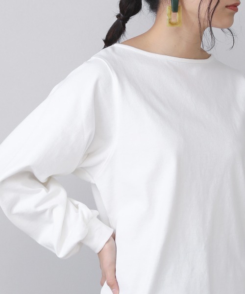 Bou Jeloud(ブージュルード)の「コットン天竺リラックスプルオーバー(Tシャツ/カットソー・レディース・チャコールグレー/オフホワイト/A/B/C・FREE)」の12枚目の写真