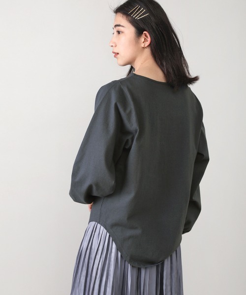 Bou Jeloud(ブージュルード)の「コットン天竺リラックスプルオーバー(Tシャツ/カットソー・レディース・チャコールグレー/オフホワイト/A/B/C・FREE)」の15枚目の写真