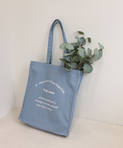 fredy emue（フレディエミュ）の「[新色追加]emue ロゴトートバッグ（トートバッグ・レディース・ベージュ/オフホワイト/ブルー/イエロー/ピンク/ラベンダー/ホワイト系その他4・FREE）」の4枚目の写真