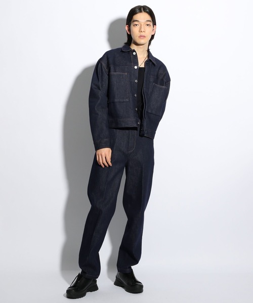 H-（エイチマイナス）の「【H-】テーパードデニムパンツ（デニムパンツ・メンズ・ネイビー・LARGE/MEDIUM）」の3枚目の写真