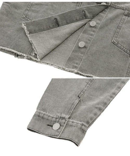 ANAP（アナップ）の「クロップドデニムジャケット（デニムジャケット・レディース・オフホワイト/インディゴブルー/ブラック/スミクロ・FREE）」の17枚目の写真