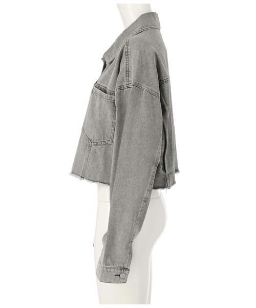 ANAP（アナップ）の「クロップドデニムジャケット（デニムジャケット・レディース・オフホワイト/インディゴブルー/ブラック/スミクロ・FREE）」の16枚目の写真