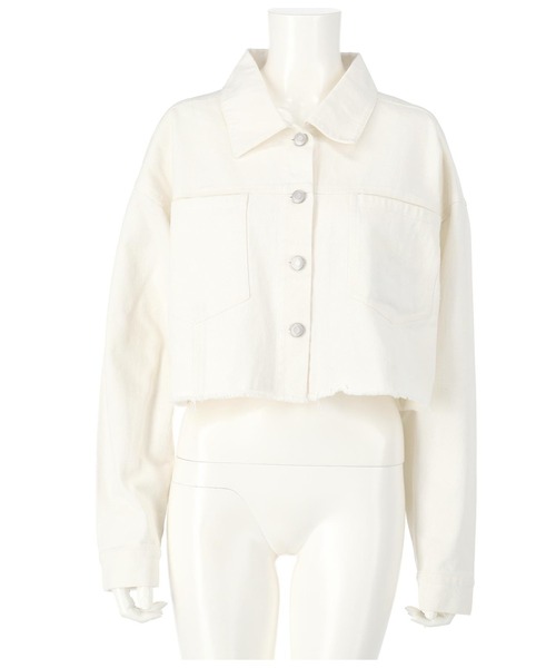 ANAP（アナップ）の「クロップドデニムジャケット（デニムジャケット・レディース・オフホワイト/インディゴブルー/ブラック/スミクロ・FREE）」の13枚目の写真