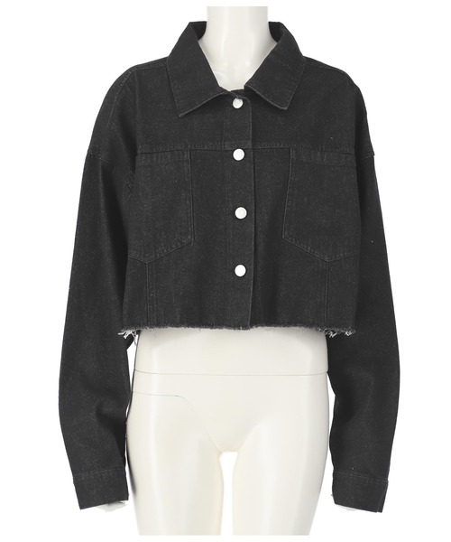 ANAP（アナップ）の「クロップドデニムジャケット（デニムジャケット・レディース・オフホワイト/インディゴブルー/ブラック/スミクロ・FREE）」の14枚目の写真