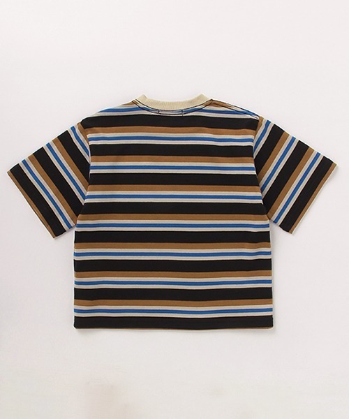 XLARGE KIDS（エクストララージキッズ）の「マルチボーダー5分袖Tシャツ（Tシャツ/カットソー・キッズ・ベージュ/ブルー/ブラック・80ｃｍ/90cm/140cm/110cm/130cm/100cm/120cm）」の9枚目の写真